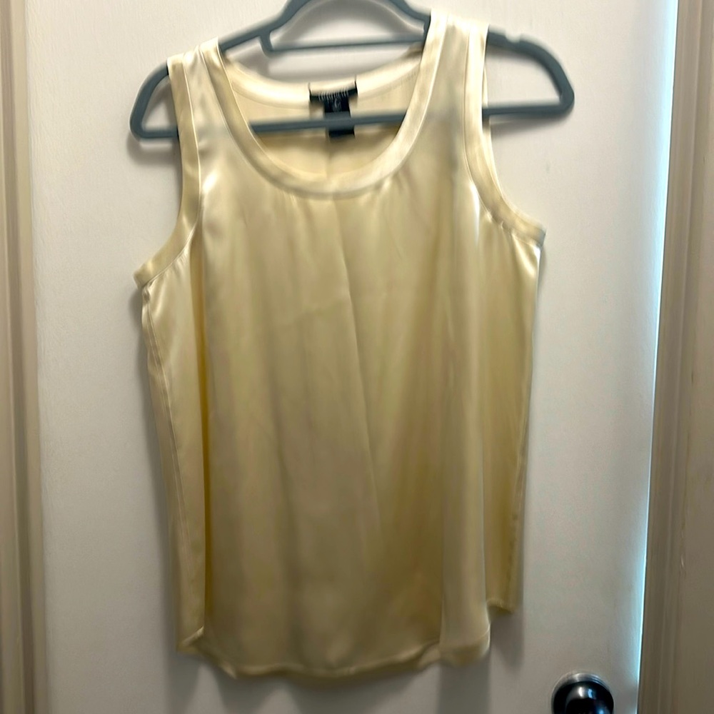 COPY - LAYFAYETTE 148 NEW YORK SILK CHAMPAIN COLORED SILK TANK TOP - paidfull r…